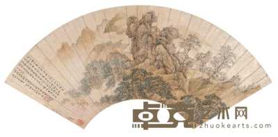 张培敦 癸巳（1833年）作 阳山风光图 扇面 